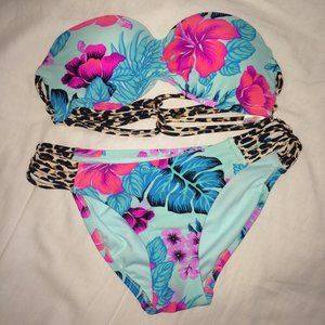 Xhilaration | Bikini floral & cheetah pattern